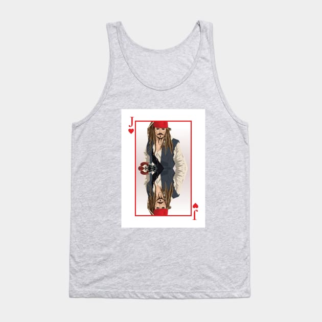 Jack of Hearts Playing Card Design Tank Top by Wayne Brant Images